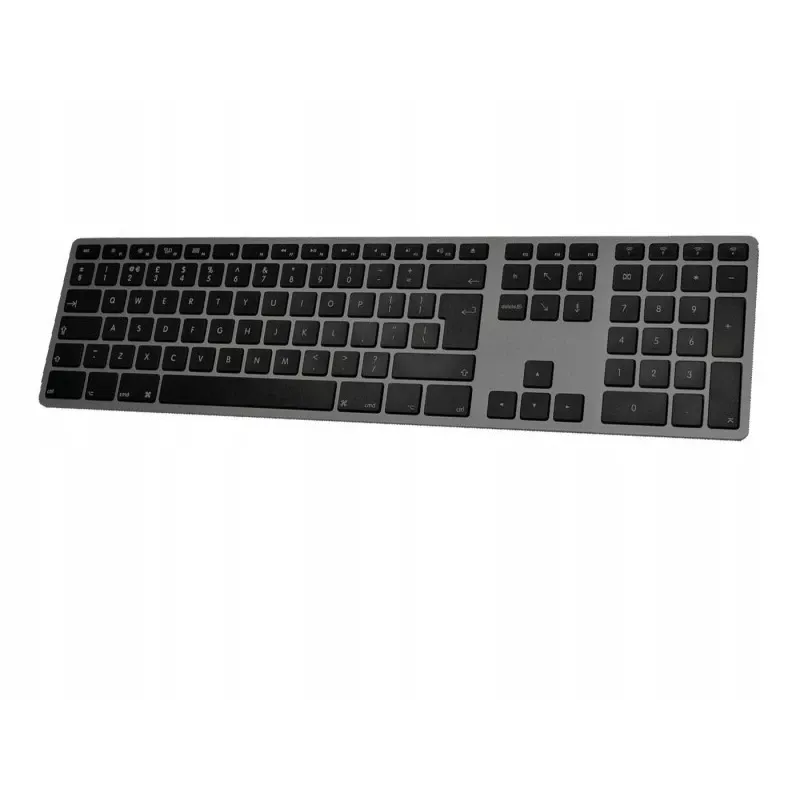 Bezvadu tastatūra Matias FK418BTLB-UK — alumīnija, apgaismota, kosmosa pelēkā krāsā