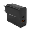 Qoltec 52381 Super Quick PD lādētājs | 1xUSB-C | 1xUSB | 90W | 5-20V | 2.4-4.35A | Melns
