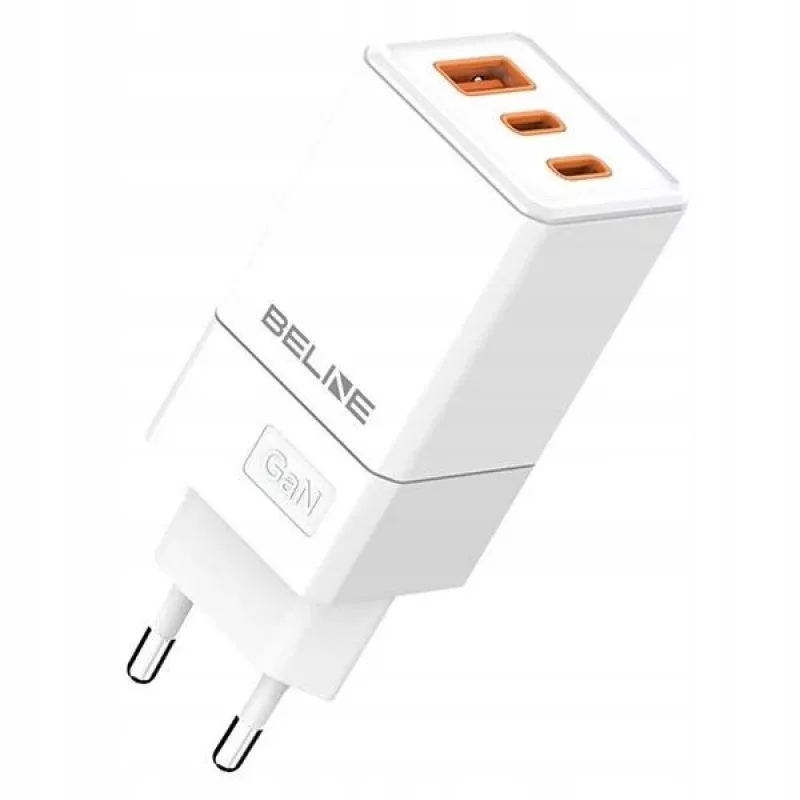 Beline ad. Siec. 2x USB-C 1x USB 65W Balts/balts (tikai galviņa) Pd 3.0 Qc