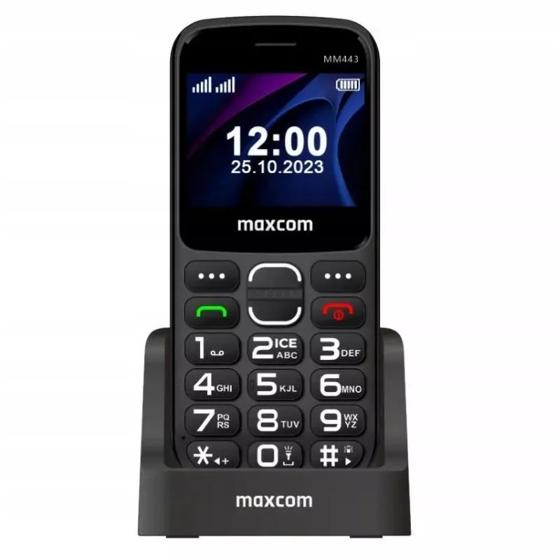 Maxcom Comfort MM443 S ar lādētāju ierna/melns
