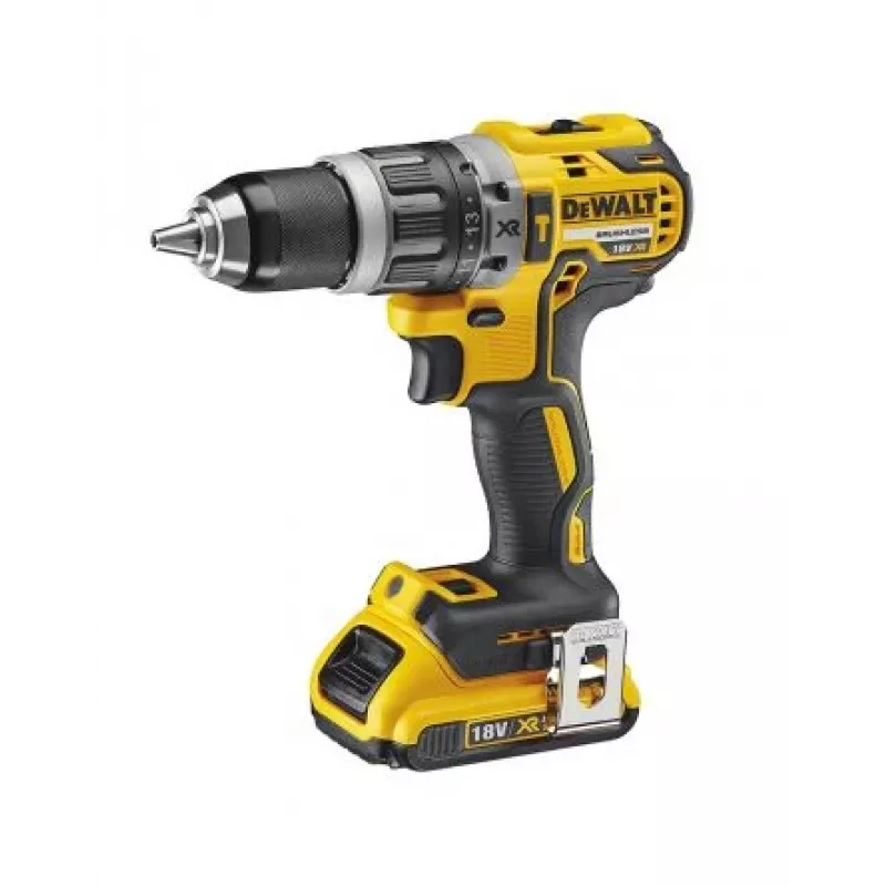 Bezvadu urbjmašīna DeWalt DCD796D2-QW 18V Li-Ion, 2x2Ah, bezatslēgas 13 mm patrona, triecienrežīms, 1,6 kg