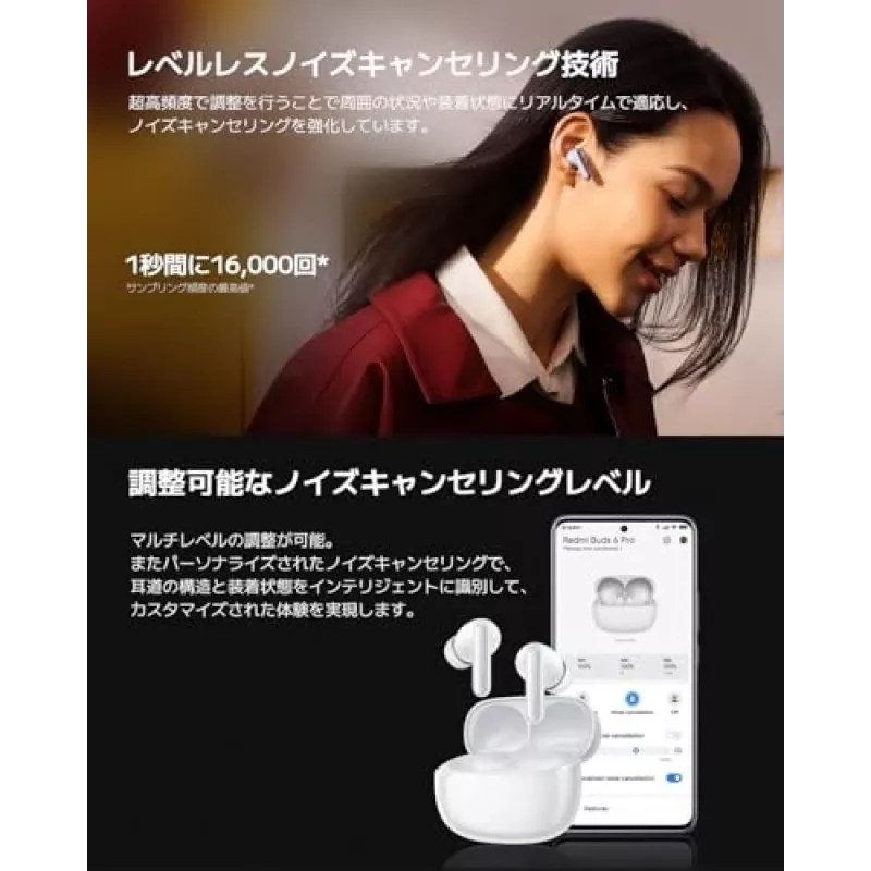 Austiņas Xiaomi Buds 6 Pro — binaurālas bezvadu austiņas, Bluetooth 5.3, ANC, IP54, 36 h ar maciņu, bezvadu uzlāde, USB-C, Space Black