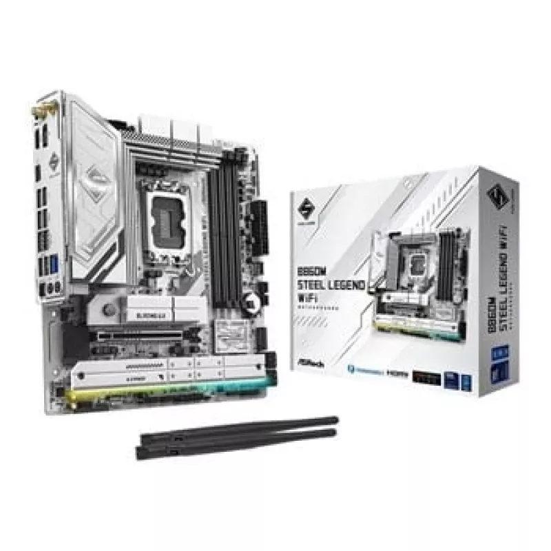 Mātesplate ASRock B860M Steel Legend WiFi — Intel B860, LGA 1851, micro‑ATX, DDR5, 4 DIMM, Wi‑Fi 6E, 2.5GbE