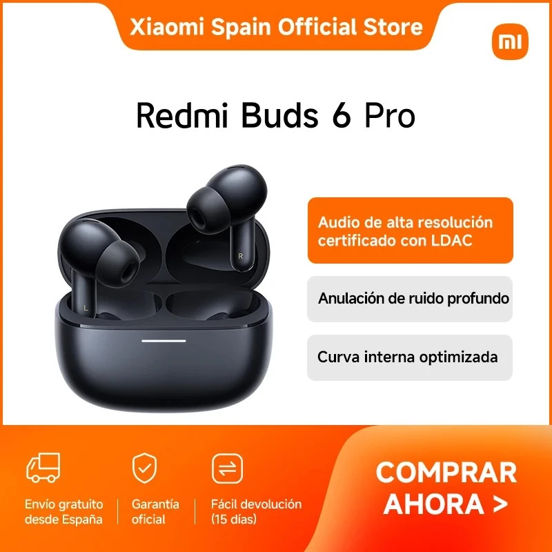 Xiaomi Buds 6 Pro bezvadu ausīs ievietojamas austiņas, Bluetooth 5.3, ANC, 36 h kopējais atskaņošanas laiks, uzlādes futrālis 480 mAh, Glacier Balts