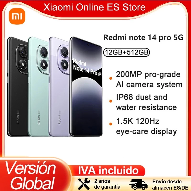 Xiaomi Redmi Note 14 Pro 5G 16,9 cm (6,67 inch) Dual SIM USB Type-C 12/512 GB 5110 mAh Melns