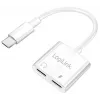 LogiLink USB-C Audio adapter USB-C/M to 2x USB-C/F 60W PD balta