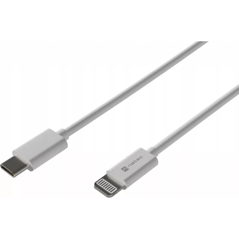 Kabelis USB Natec USB-C Lightning 1 m Balts (NKA-2150)