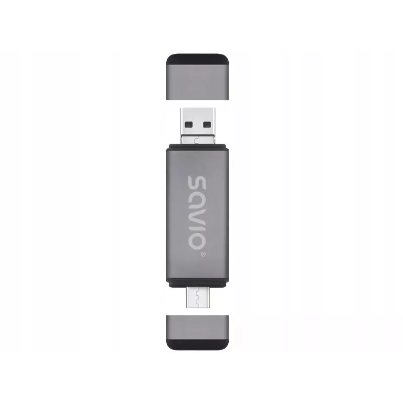 SD karšu lasītājs 3-in-1, USB-C + USB-A 2.0 + Micro USB