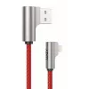 USB–Lightning kabelis Aukey CB-AL01 sarkans — neilona pinums, Lightning savienotājs Apple ierīcēm