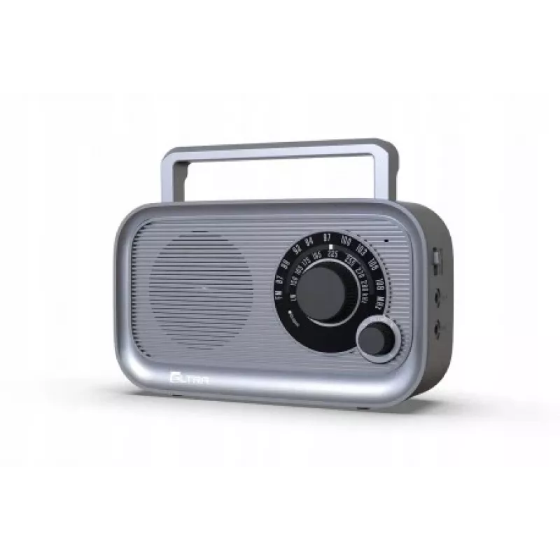 Portable Eltra HANIA pelēks FM/AM radio, kompakts dizains, darbināms ar baterijām