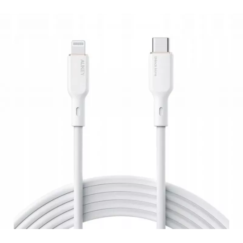 CB-SCL2 Balts silikona kabelis Lightning-USB-C USB Power Delivery USB-PD