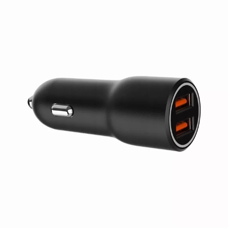 Auto mobilo ierīču lādētājs Gembird TA-UC-A2QC36-CAR-01, 36 W, 12–24 V, cigarešu aizdedzinātāja ligzda, melns