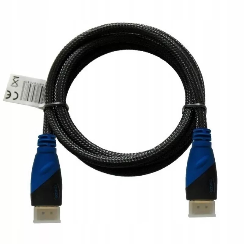 HDMI kabelis SAVIO CL-02 1,5 m — HDMI 1.4, 4096×2160, ARC, Ethernet, zeltīti kontakti