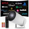 Projektors HY300 Pro LED ar WiFi, tālvadības pulti, Android TV, 130 collas, 4K Full HD