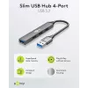 Goobay USB centrmezgls 74456 Type-A 5000 Mbit/s Gaiši pelēks