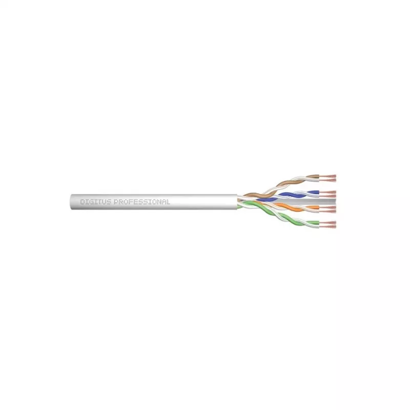 Tīkla kabelis Digitus CAT 6 U/UTP vītā pāra plāksteru vads, neapstrādāts 100 m, pelēks