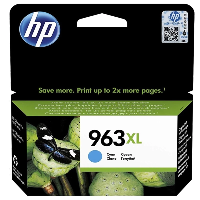 HP 963XL lielas ietilpības oriģinālā ciāna tintes kasetne, ciāna, 1 gab., 1600 lappuses