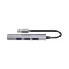 Unitek H1208A USB-A sadalītājs, 4 porti (1x USB-A 5 Gbps, 3x USB-A 2.0), alumīnijs, sudraba