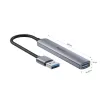 Unitek H1208A USB-A sadalītājs, 4 porti (1x USB-A 5 Gbps, 3x USB-A 2.0), alumīnijs, sudraba