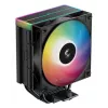Ventilators DeepCool AG400 BK ARGB V2 120 mm Melns — 120 mm hidrauliskā gultņa CPU dzesētāja ventilators, vairāku ligzdu atbalsts