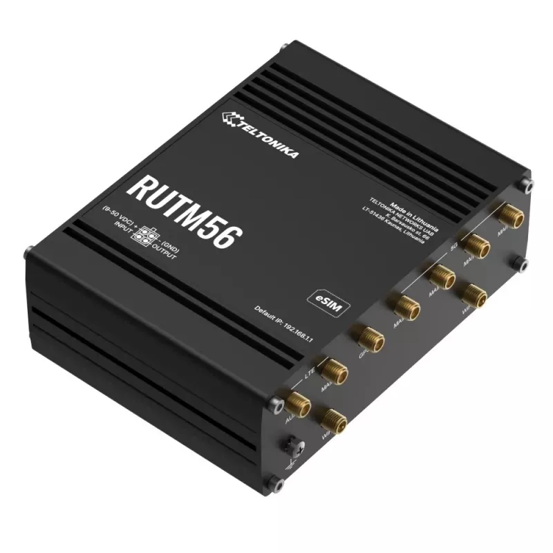 Maršrutētājs TELTONIKA RUTM56 divu modemu, 802.11ac Wi‑Fi, Gigabit LAN x4, Mesh atbalsts, MU‑MIMO (bez mobilās platjoslas)