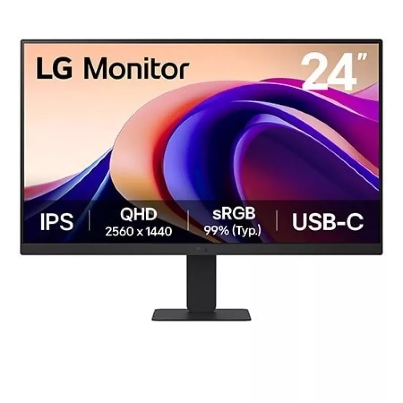LG 24U631A-B datora monitors 60,5 cm (23,8 collas) 2560 x 1440 pikseļi Quad HD melns