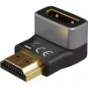 Goobay 72011 HDMI™ leņķa adapteris 270° vertikāls, 8K @ 60 Hz, zeltīts, melns, sudrabots | Goobay