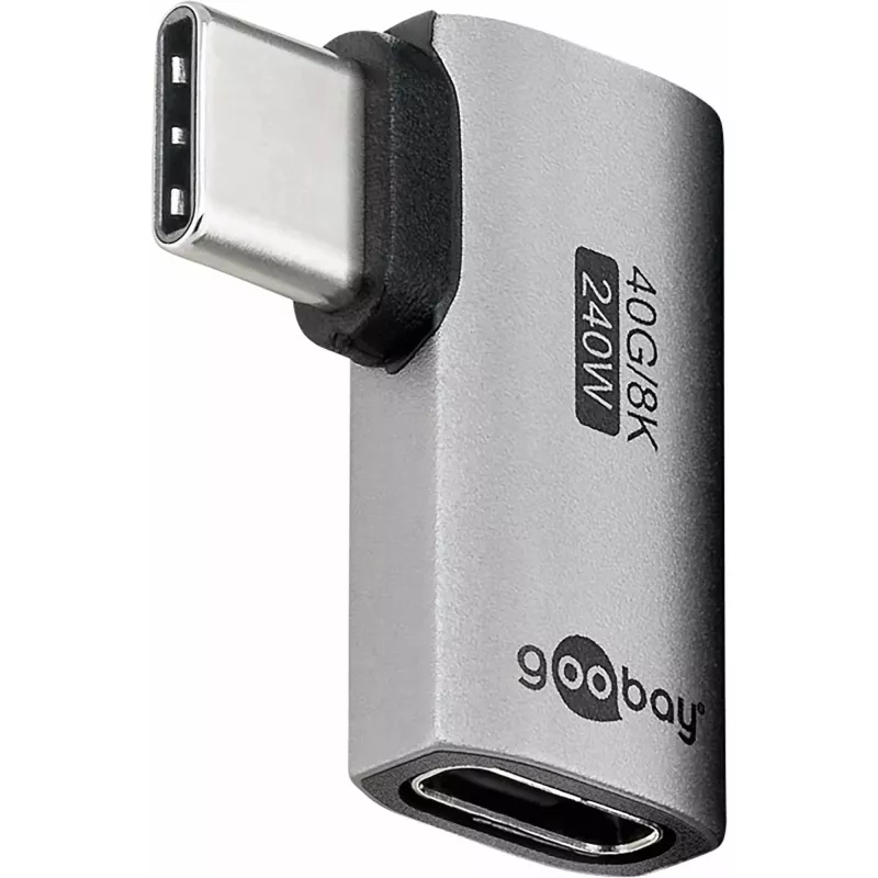 Goobay USB-C adapteris horizontāls 90° USB4 - spraudnis> - ligzda (74441)