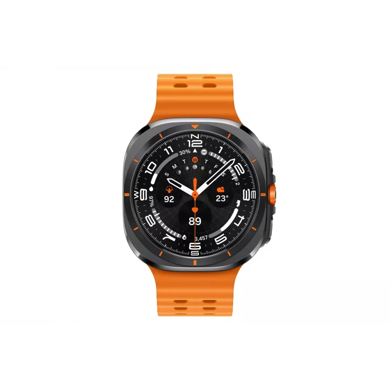 Samsung Galaxy Watch Ultra 3,81 cm (1,5 collu) AMOLED 47 mm Digitāls 480 x 480 pikseļi Skārienekrāns 4G Pelēks, Titāns Wi-Fi GPS (satelīts)