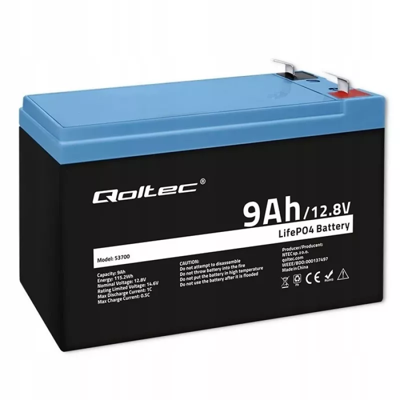 akumulators LiFePO4 Lithium Iron Phosphate 12.8V 9Ah 115.2Wh