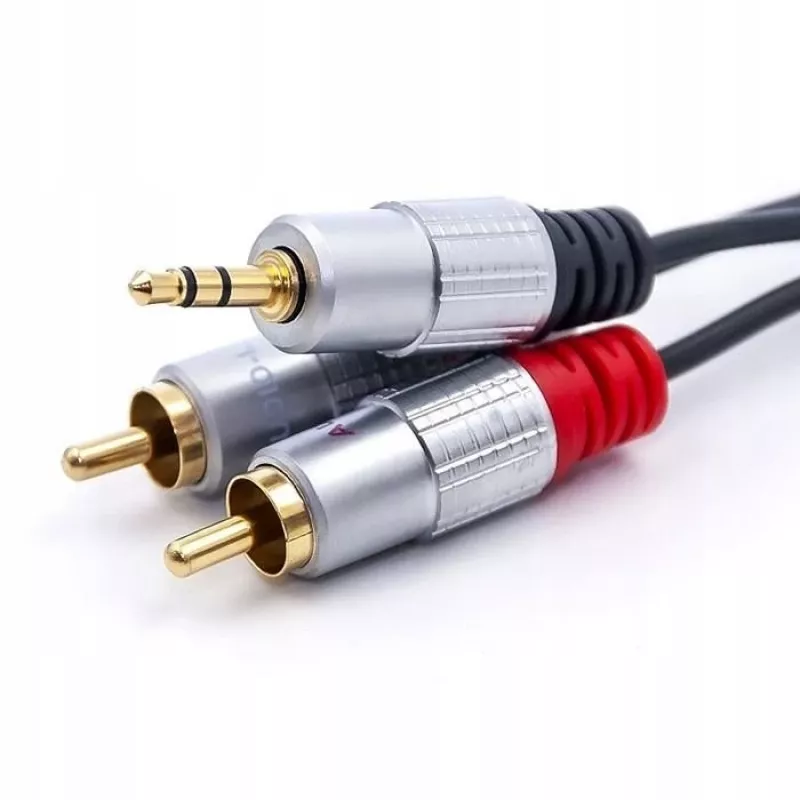 Audio kabelis Qoltec 52340 2m 2xRCA 3.5mm melns