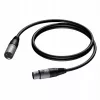Procab XLR vīrieša uz XLR sievietes kabelis 1,5 m — balansēts mikrofona/audio kabelis