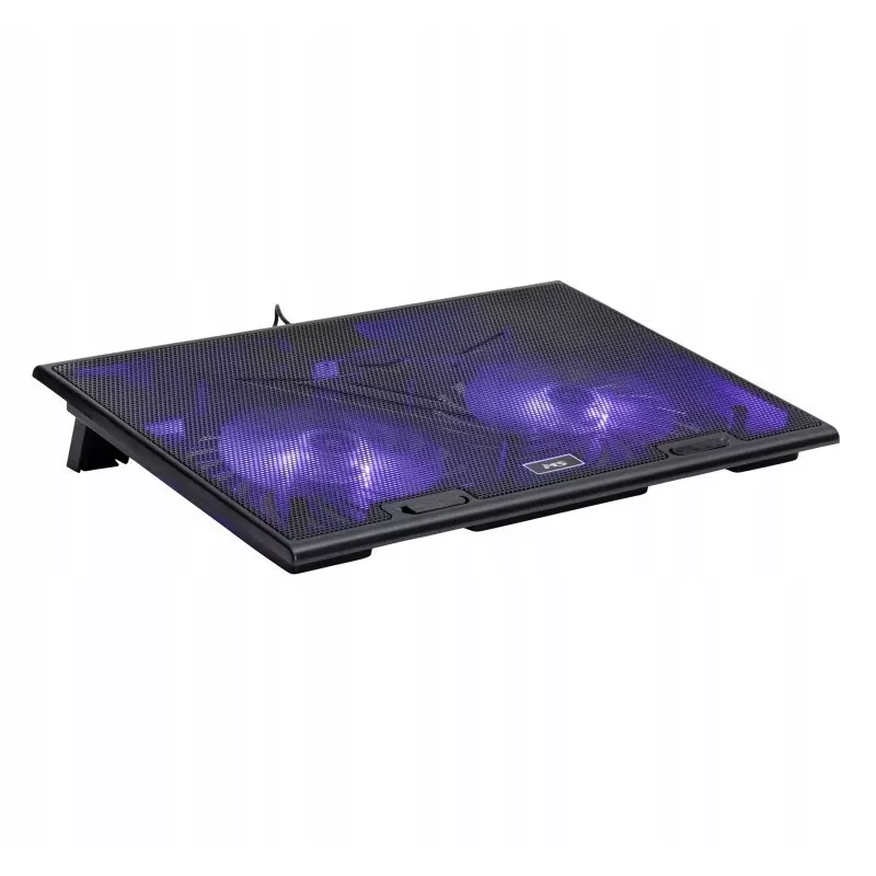 MS dzesēšanas paliktnis D10 5 ar melnu LED apgaismojumu, diviem USB portiem