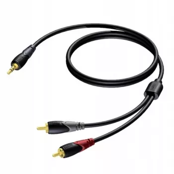 3,5 mm ligzdas vīrišķā stereo–2×RCA/Cinch vīrišķā audio kabelis Procab 1KPCL049 5 m