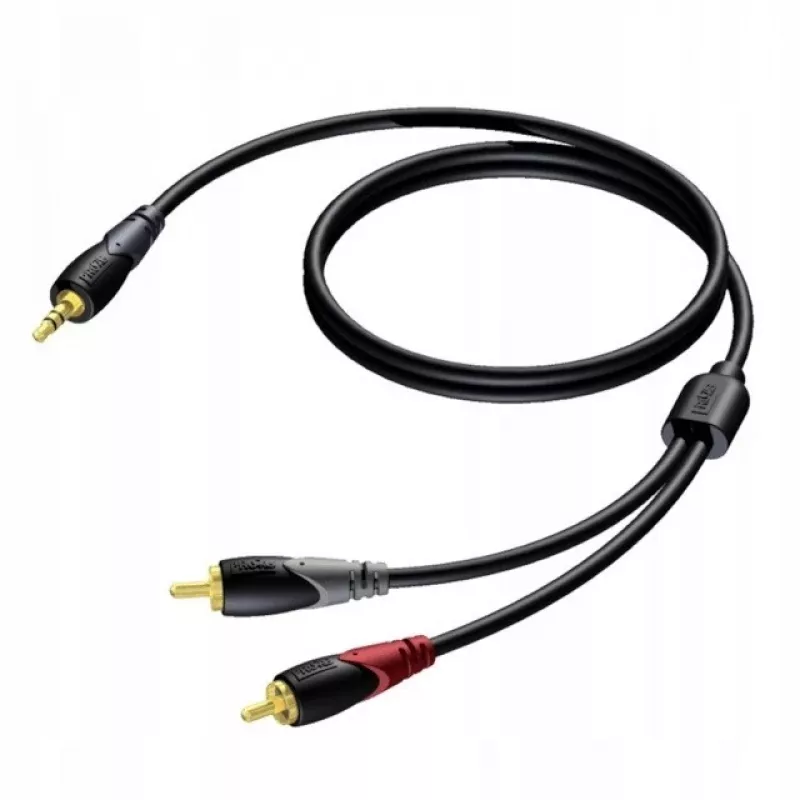 3,5 mm ligzdas vīrišķā stereo–2×RCA/Cinch vīrišķā audio kabelis Procab 1KPCL049 5 m