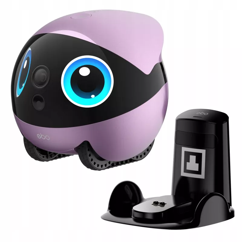 EnaBot Ebo Air 2 Plus mājas mobilais uzraudzības robots ar AI kameru, violets