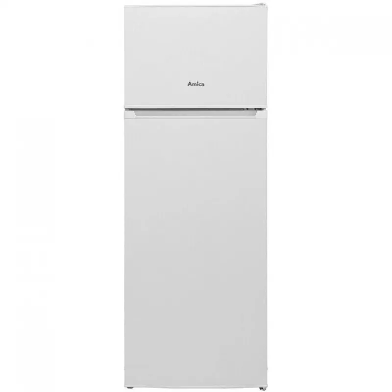 Ledusskapis ar saldētavu AMICA FD2355.4(E) — 235 L, augšējā saldētava, balts, R600a, brīvstāvošs, 1450×540×570 mm
