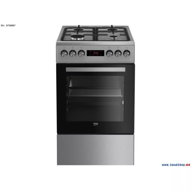 Gāzes-elektriskā plīts BEKO FSM52330DX 5 degļi 60 cm, energoefektivitātes klase A