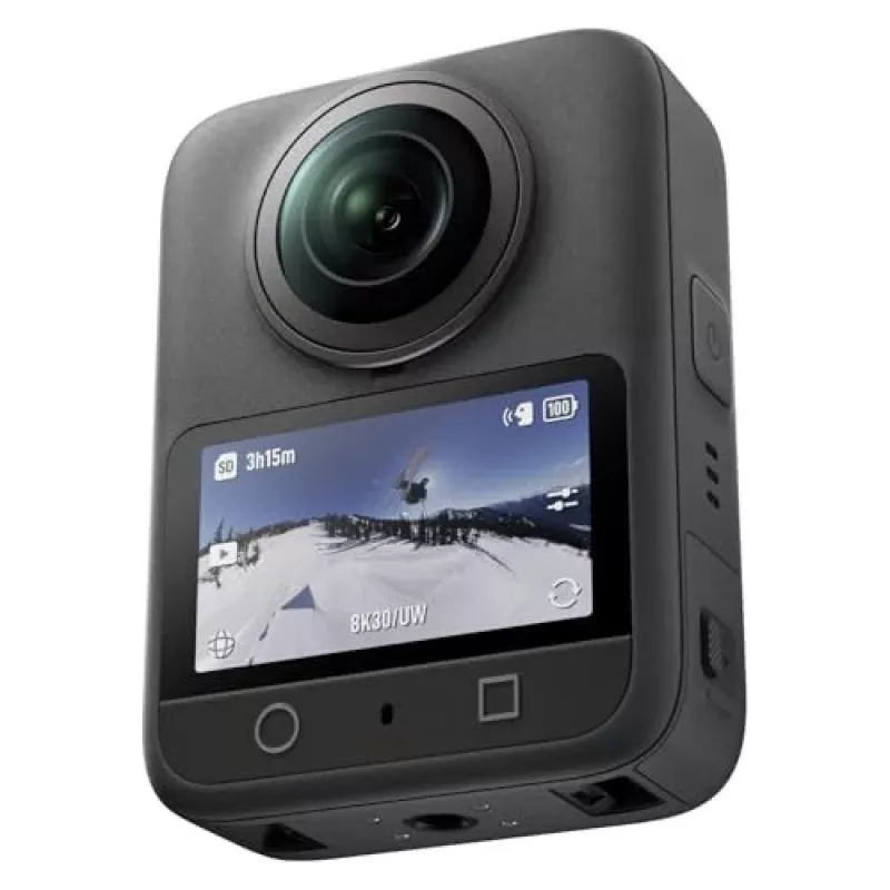 Action kamera DJI Osmo 360 Standard Combo — 8K Ultra HD, 120 MP CMOS, 240 kadri/s, elektroniskā stabilizācija, 2 collu displejs, MicroSD, 183 g, melna