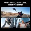 Action kamera DJI Osmo 360 Standard Combo — 8K Ultra HD, 120 MP CMOS, 240 kadri/s, elektroniskā stabilizācija, 2 collu displejs, MicroSD, 183 g, melna