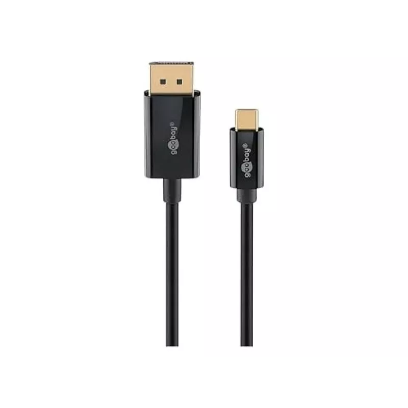 Goobay USB-C–DisplayPort kabelis - Zelta pārklājuma savienotāji, Ultra HD izšķirtspēja līdz 4K @ 60 Hz, C tipa Thunderbolt 3/4–DP adapteris, saderīgs ar