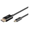 Goobay USB-C–DisplayPort kabelis - Zelta pārklājuma savienotāji, Ultra HD izšķirtspēja līdz 4K @ 60 Hz, C tipa Thunderbolt 3/4–DP adapteris, saderīgs ar