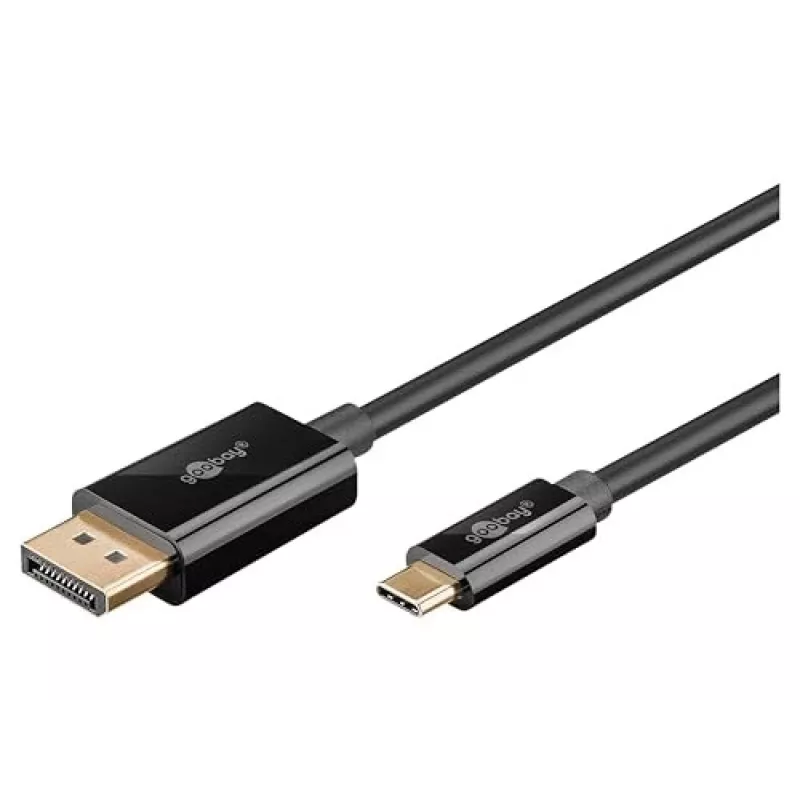 Goobay USB-C–DisplayPort kabelis - Zelta pārklājuma savienotāji, Ultra HD izšķirtspēja līdz 4K @ 60 Hz, C tipa Thunderbolt 3/4–DP adapteris, saderīgs ar