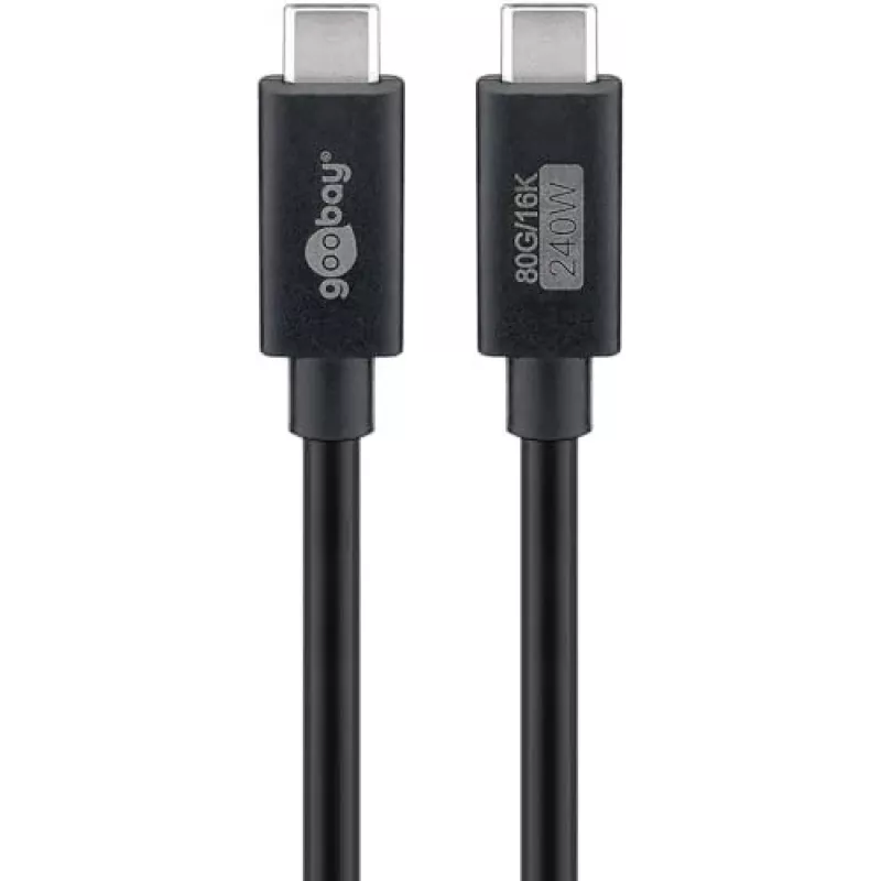 USB-C kabelis WENTRONIC USB4 Gen4 1,2 m — atbalsta 16k@60Hz un 4K@120Hz