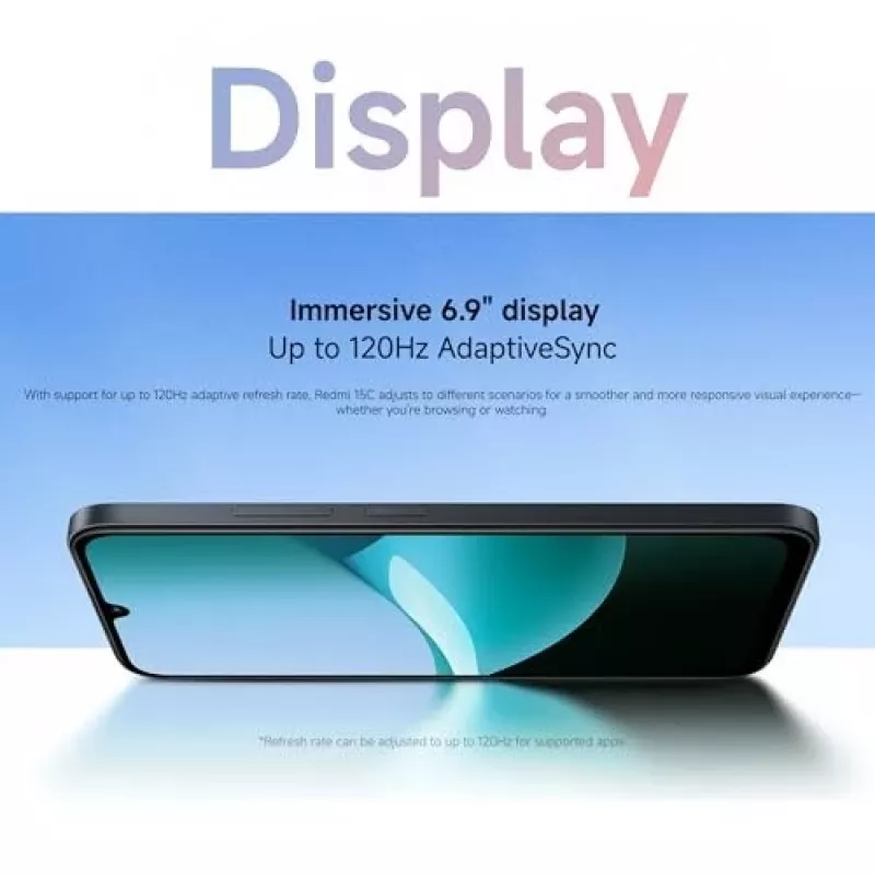 Viedtālrunis Xiaomi Redmi 15C 6,9 collas 4 GB RAM 128 GB krātuve Zils, Helio G81-Ultra, 6000 mAh, IP64