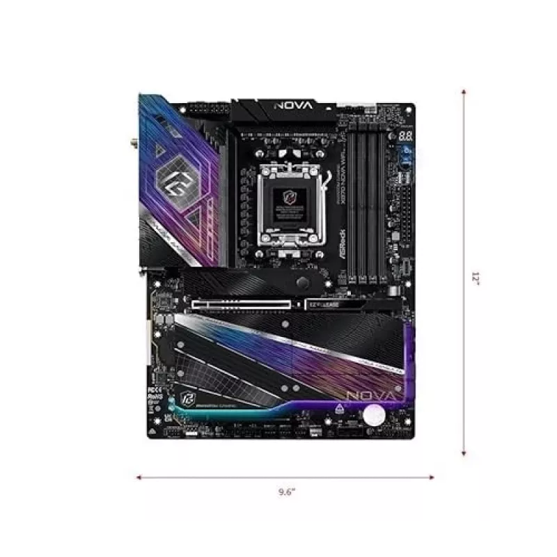 Mātesplate ASRock X870 NOVA WIFI — AMD X870, Socket AM5, ATX, 4× DIMM DDR5, 256GB, Wi‑Fi 6E, 2.5GbE