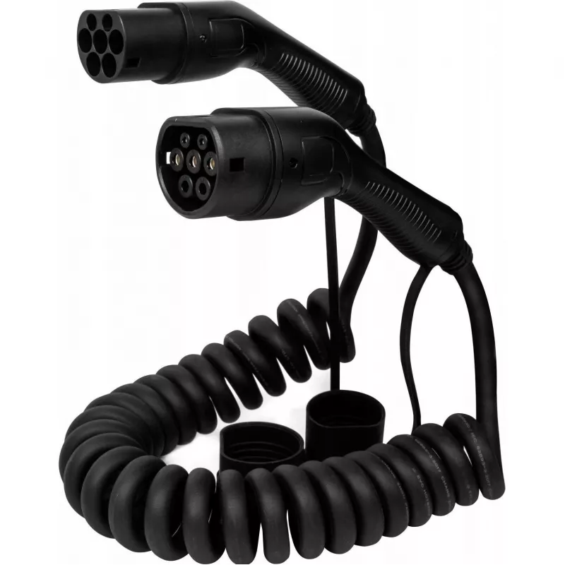 Uzlādes kabelis DEFENZO SPIRO AC11 5 m USB Type-C ātra uzlāde, 2. tipa transportlīdzekļa savienotājs, 11 kW, IP55