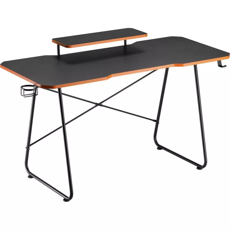 Maclean NanoRS spēļu galds ar monitora plauktu, maks. 50 kg, augstums 850 mm, melns RS170, spēļu galds, melns