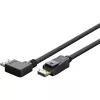 kabelis DisplayPort Plug 90° > DisplayPort Plug, 8K / 144Hz (Melns, 2 Meter, 1 Plug 90° side-angled, 54 Gbit/s, DisplayPort 2.0 / 2.1)