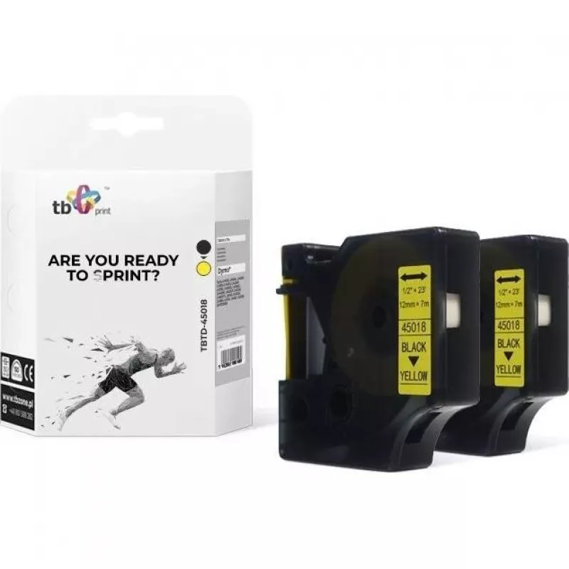 Print Label TBP TBTD-45018., Label Maker, dzeltena